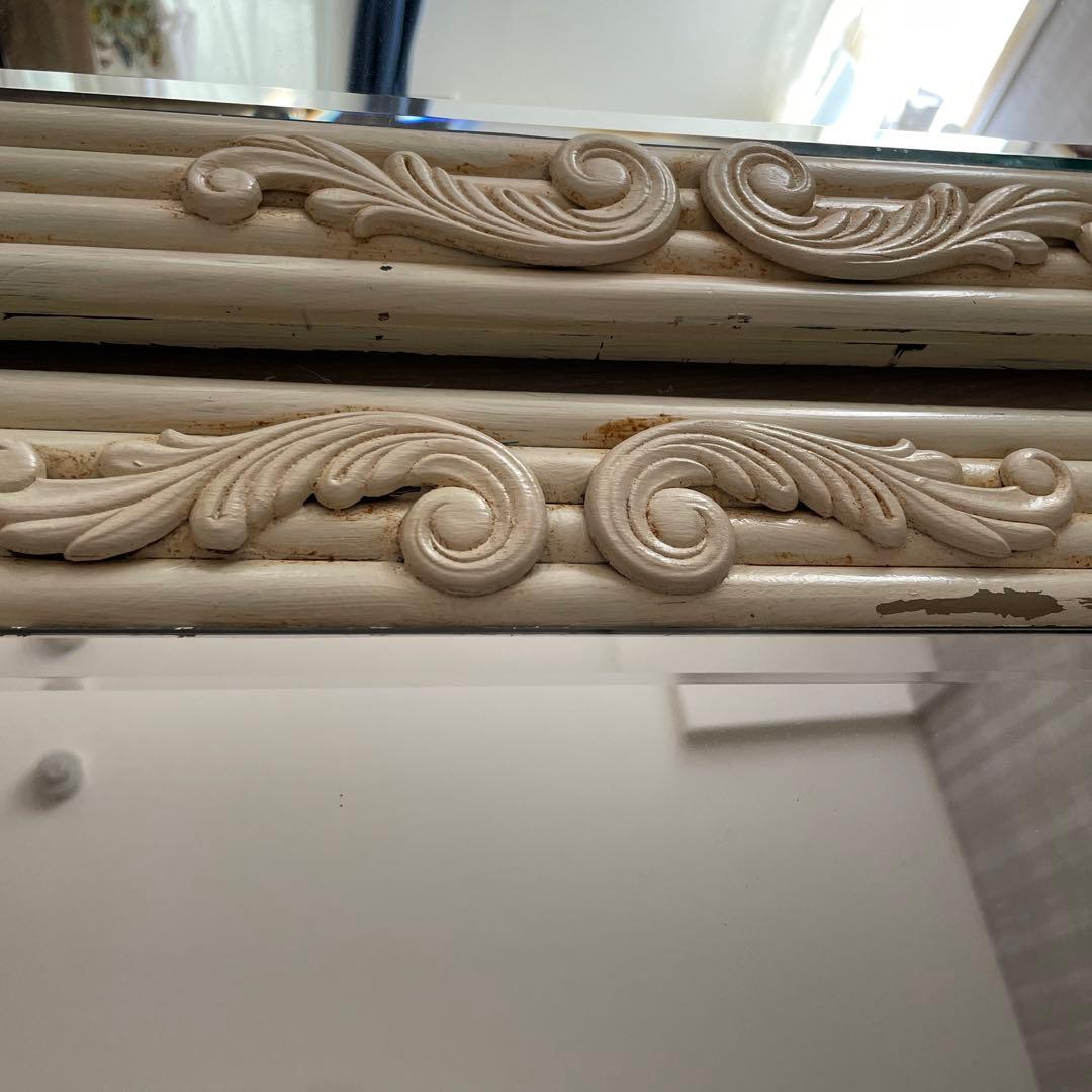 壁掛け、立て掛けミラー２枚1組アンティーク風ブロカント