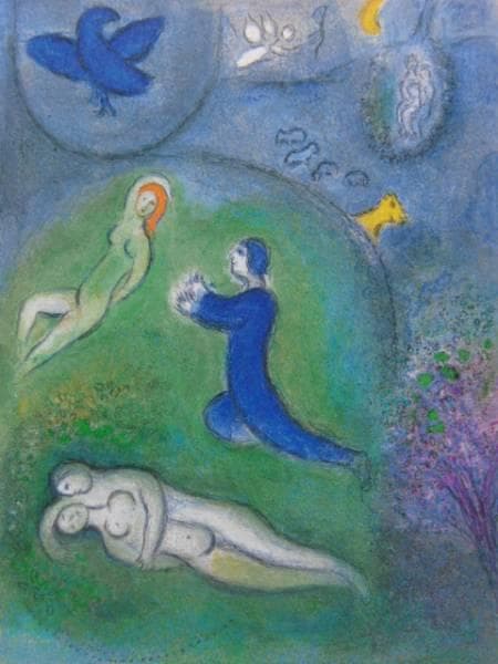 Ｍ・シャガール、リュカイニオン、超希少画集より、新品額装付