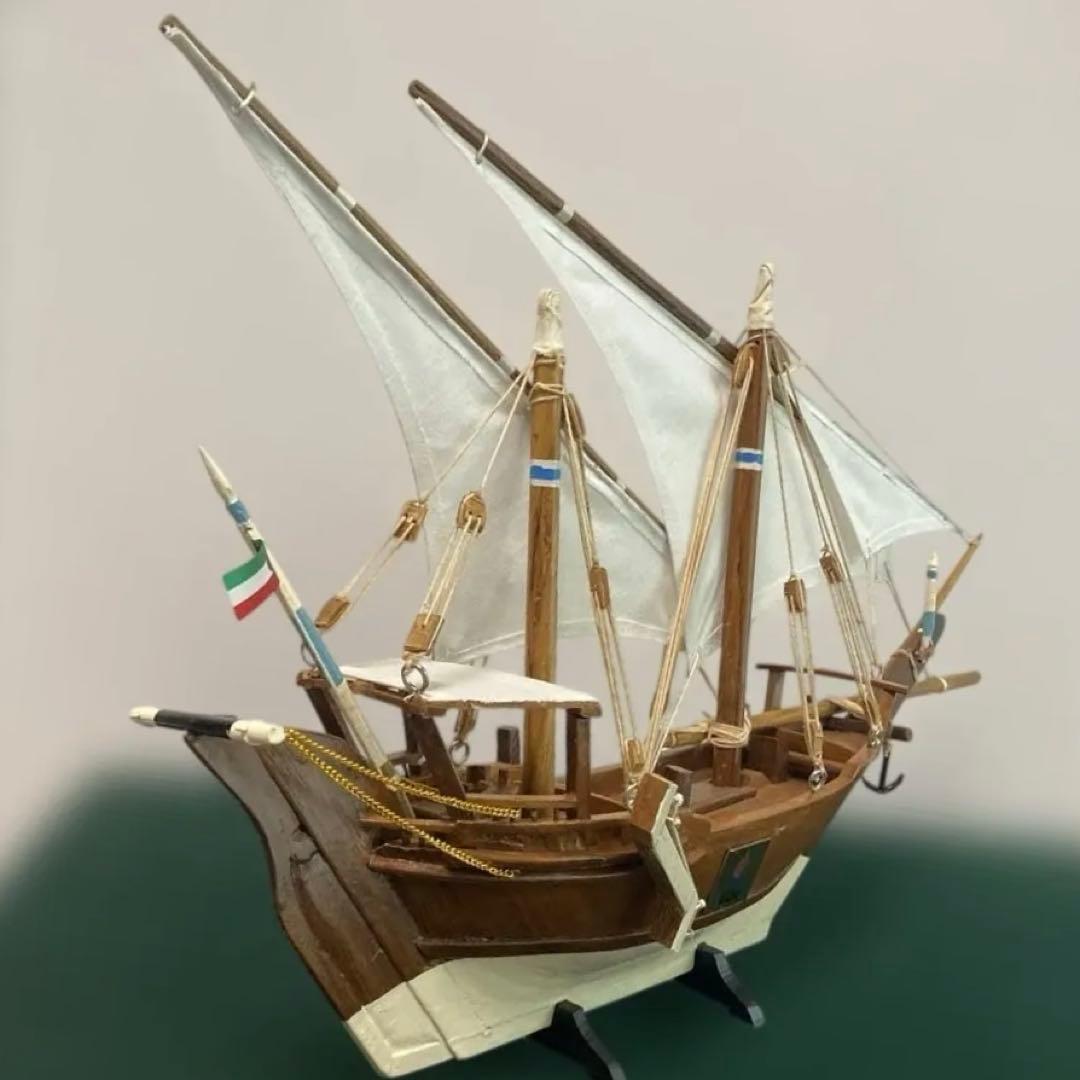 クウェートのダウ船 伝統的な木造帆船 箱入り　美品