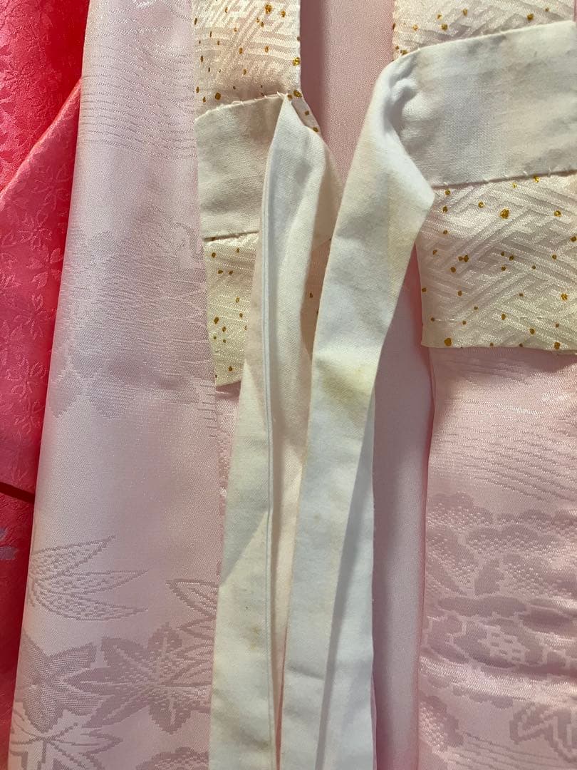 ♡　七五三用 ピンク花柄着物　7歳　フルセット