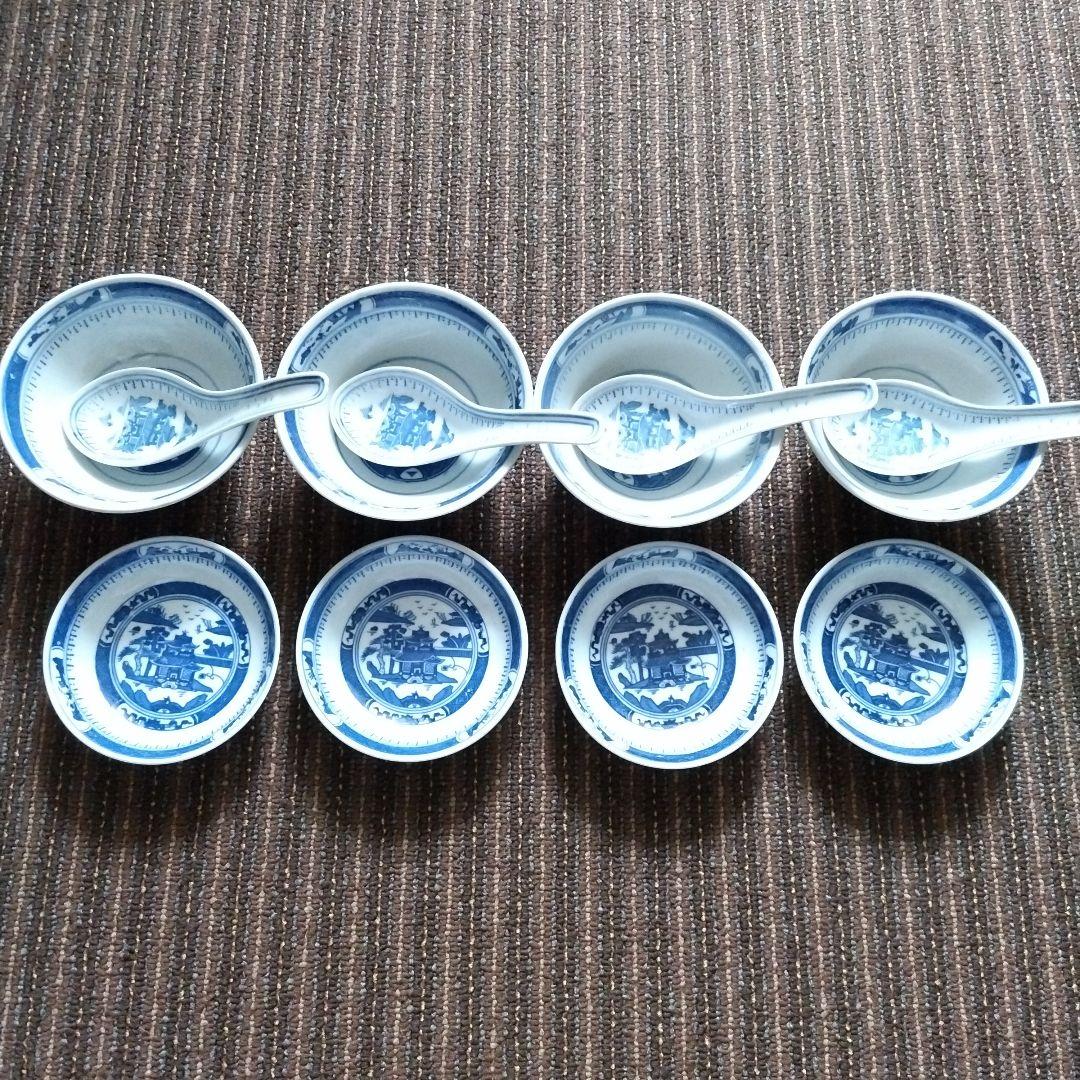 【デッドストック】1960年代　中国景徳鎮　人民瓷廠　山水画　１２点セット