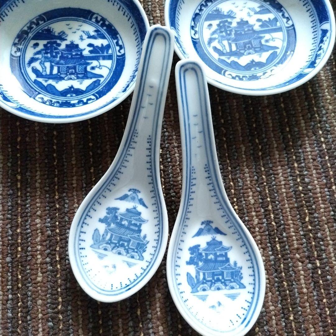 【デッドストック】1960年代　中国景徳鎮　人民瓷廠　山水画　１２点セット