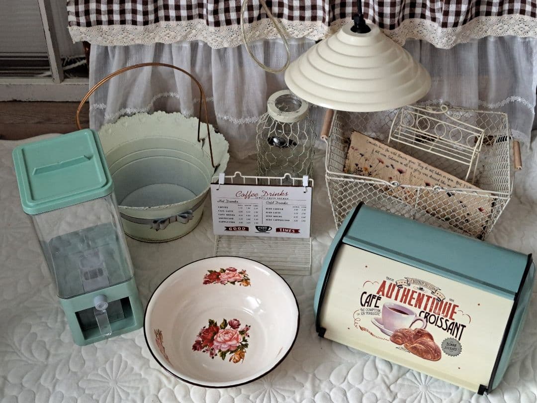 アイアン　ホーロー　シャビー雑貨　ペンダントライト他　お纏め11点　新品〜中古