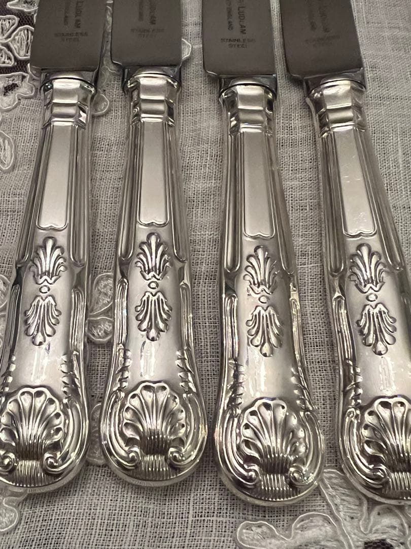 【Cooper Ludlam】キングスパターンデザートカトラリーシルバー製8点