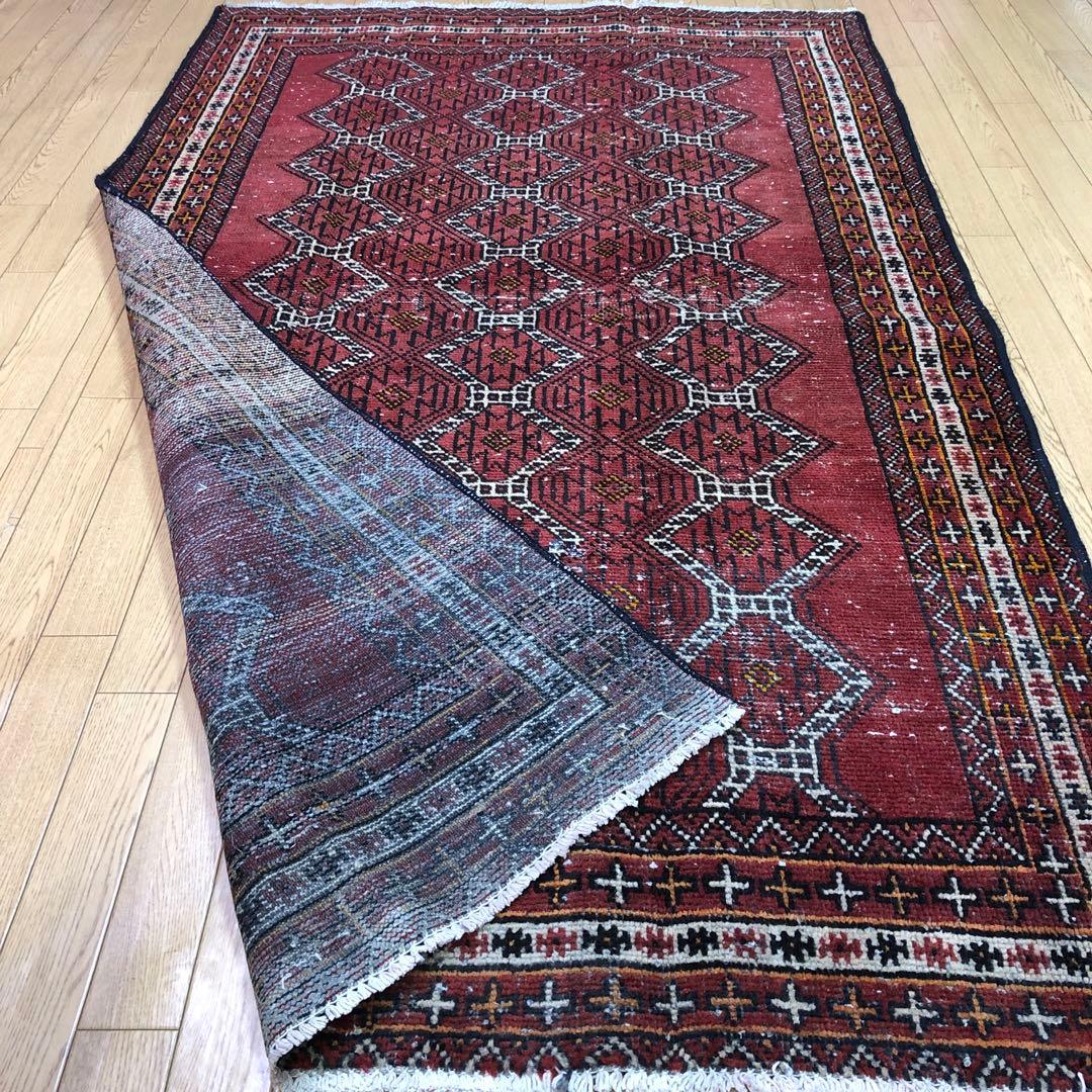 ペルシャ絨毯 ヴィンテージラグ 206×122cm 手織り オールドpersia