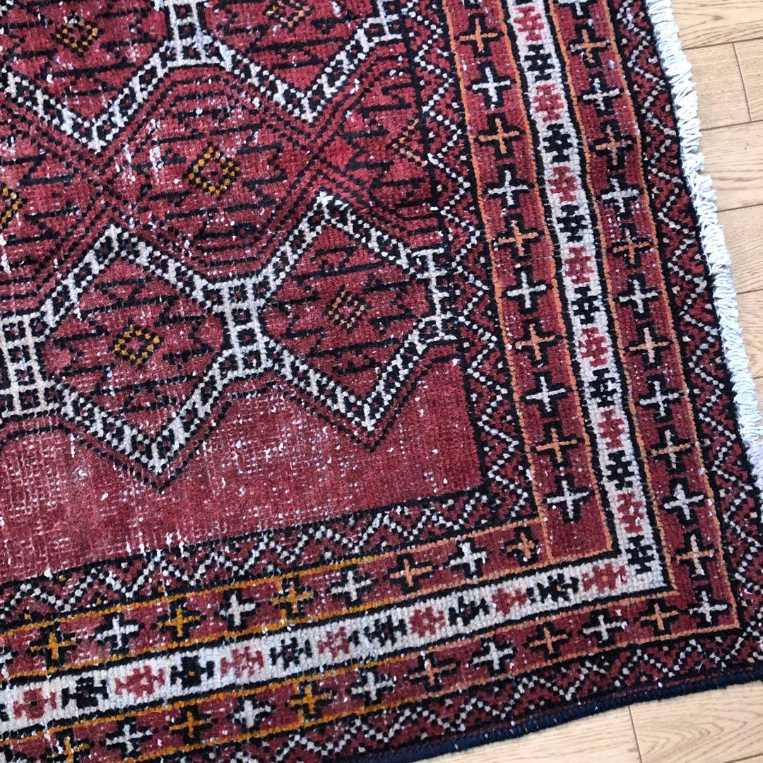 ペルシャ絨毯 ヴィンテージラグ 206×122cm 手織り オールドpersia