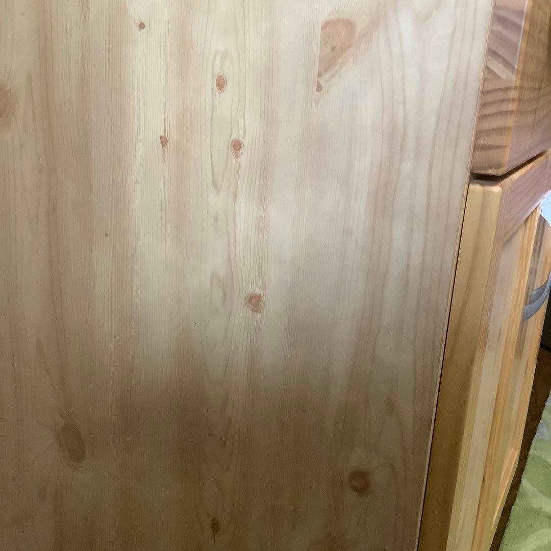 キム 日本製　のだ工芸　無垢パイン材使用　キッチンワゴン　黄色いタイル