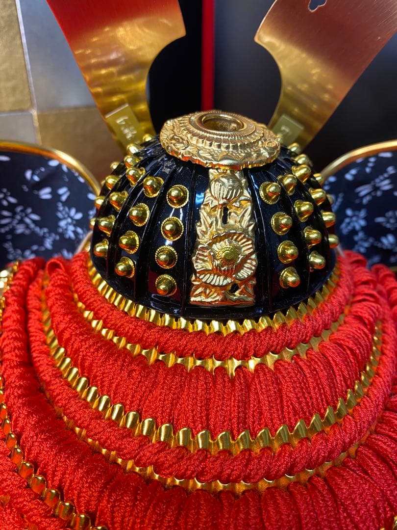 東京久月　五月人形　兜飾り平飾りセット　正絹糸　コンパクトサイズ