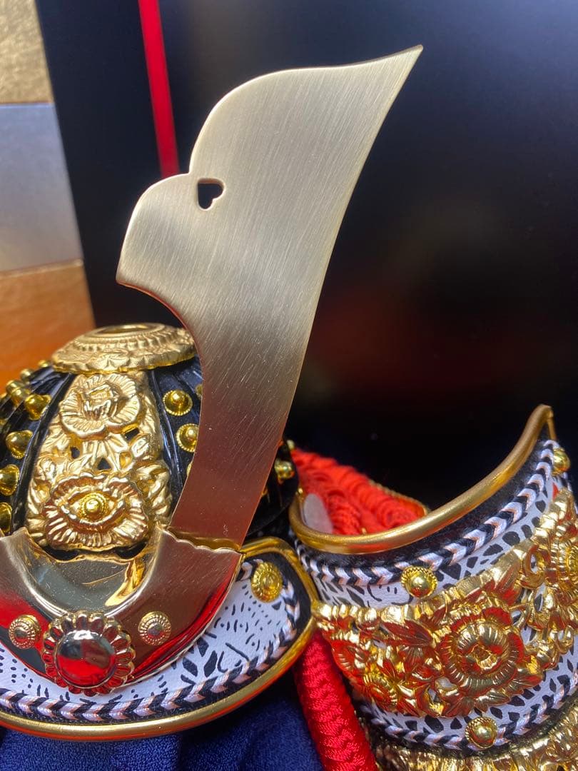 東京久月　五月人形　兜飾り平飾りセット　正絹糸　コンパクトサイズ