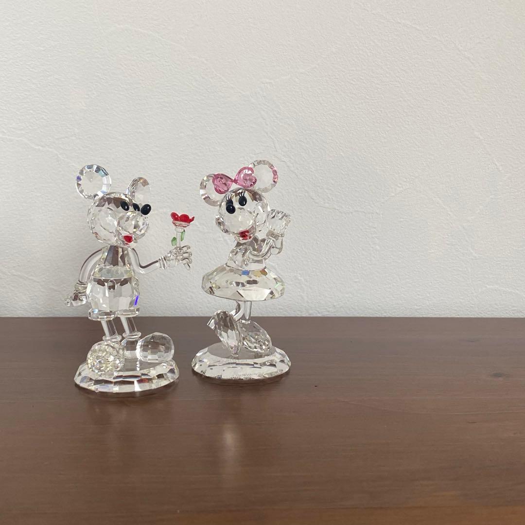 ディズニーショーケース クリスタルワールド ミッキー&ミニー 置物