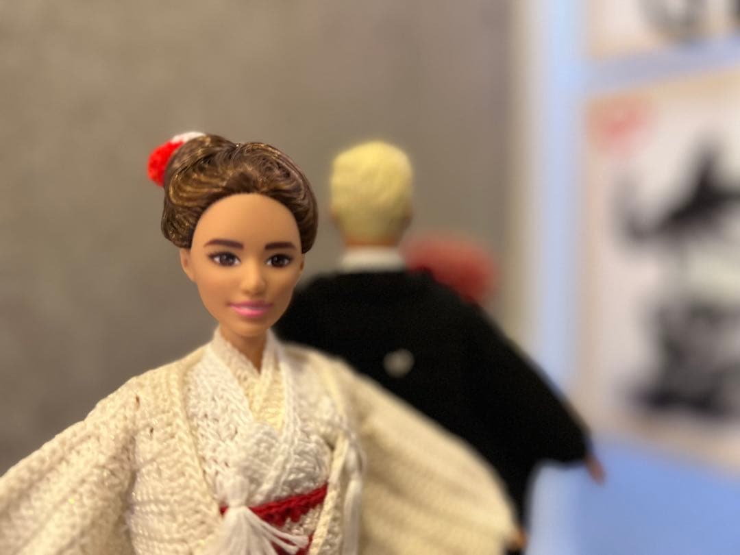 結婚式 和装バービー Handmade Wedding Kimono Dolls