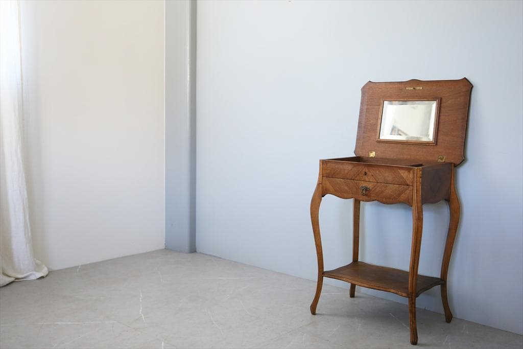 フランスアンティーク◇木製ソーイングテーブル/裁縫箱/机/化粧台(90-195)