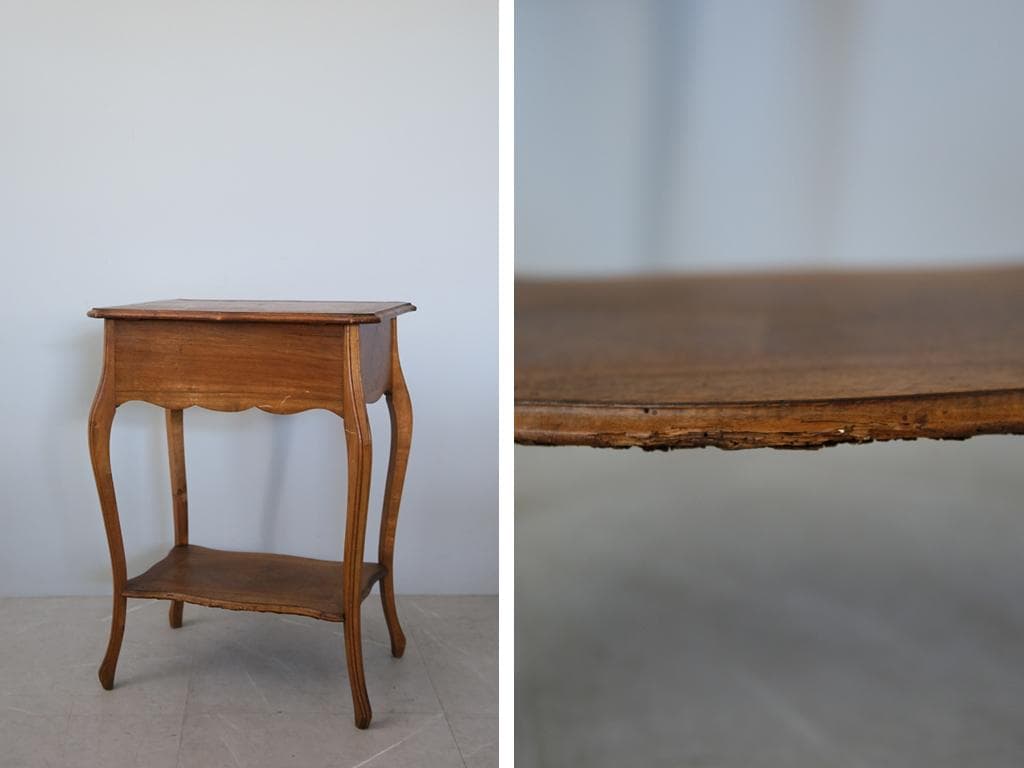 フランスアンティーク◇木製ソーイングテーブル/裁縫箱/机/化粧台(90-195)
