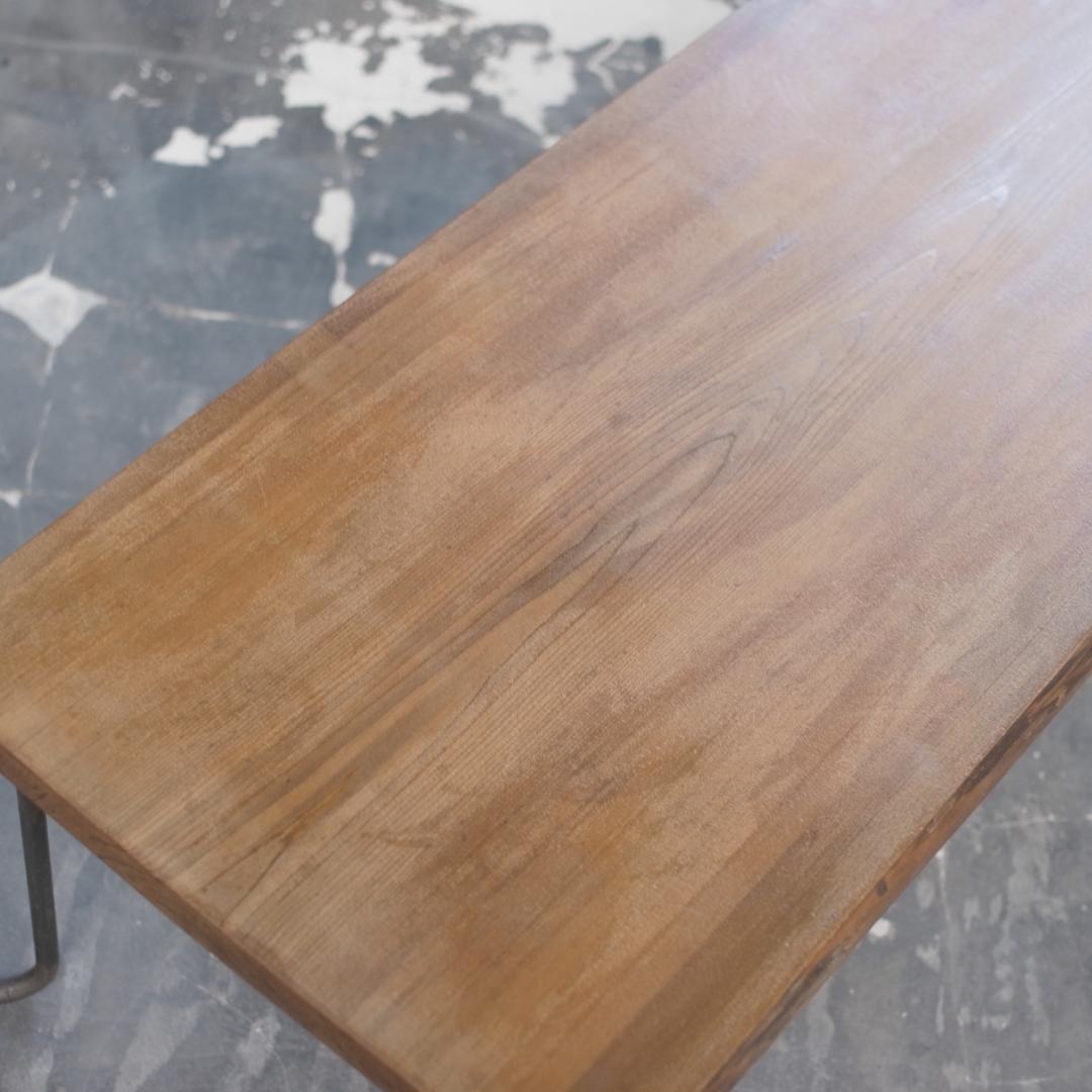 【現品販売】アイアン ローテーブル 一枚板 鉄脚 一枚板 木 テーブル t58