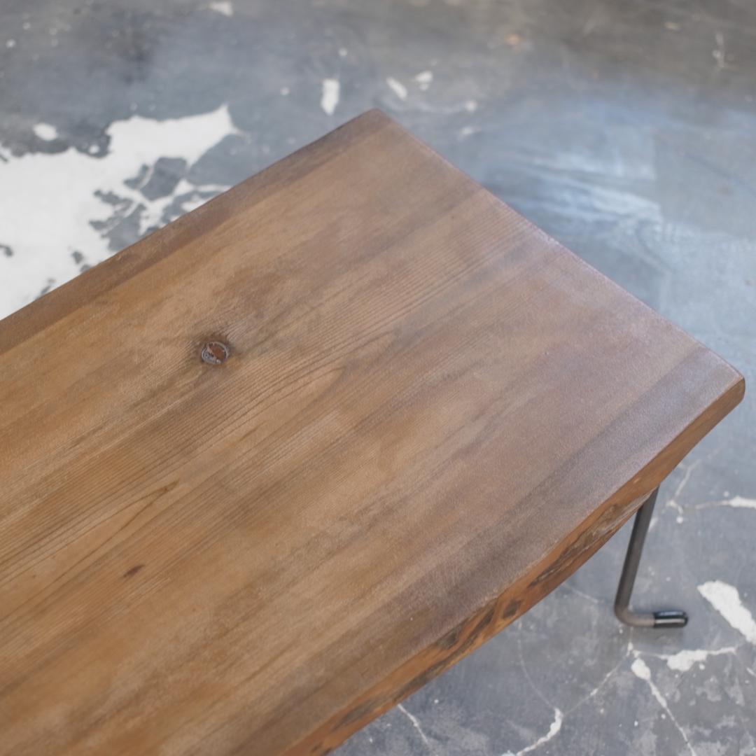 【現品販売】アイアン ローテーブル 一枚板 鉄脚 一枚板 木 テーブル t58