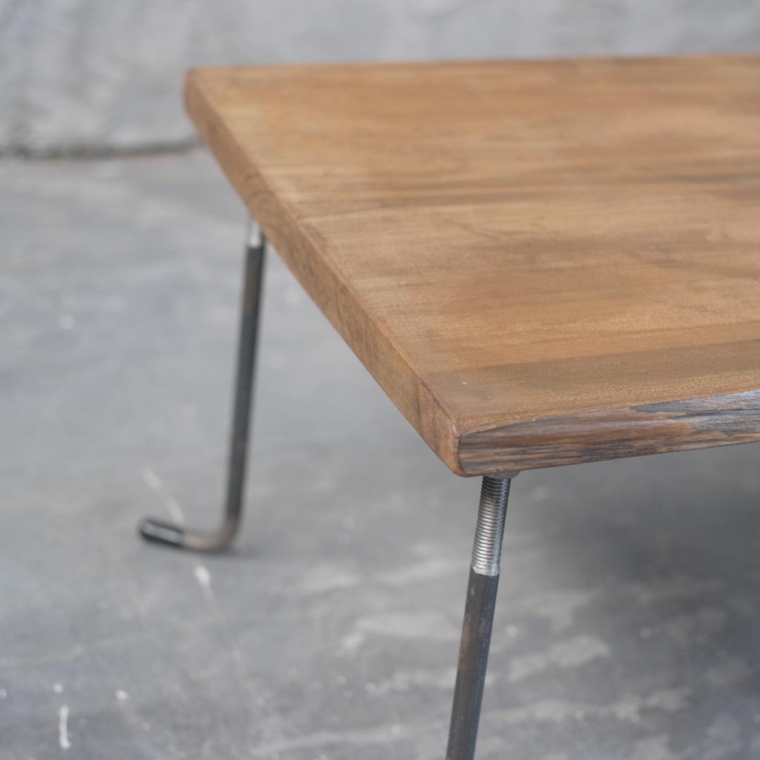 【現品販売】アイアン ローテーブル 一枚板 鉄脚 一枚板 木 テーブル t58