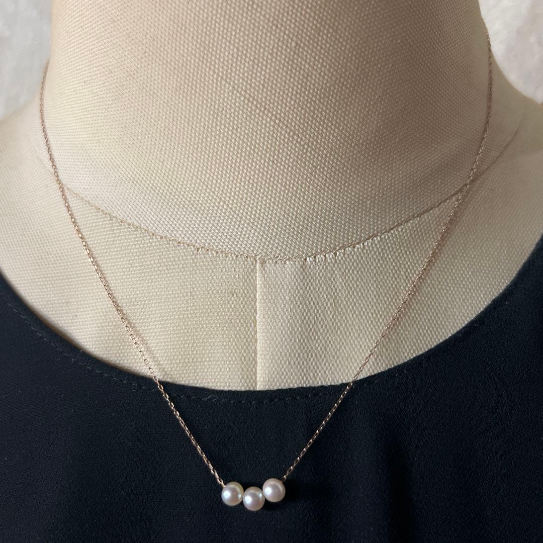 アコヤ真珠　K10ピンクゴールドネックレス