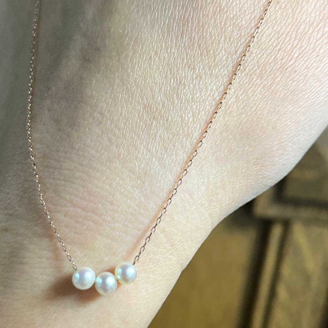 アコヤ真珠　K10ピンクゴールドネックレス