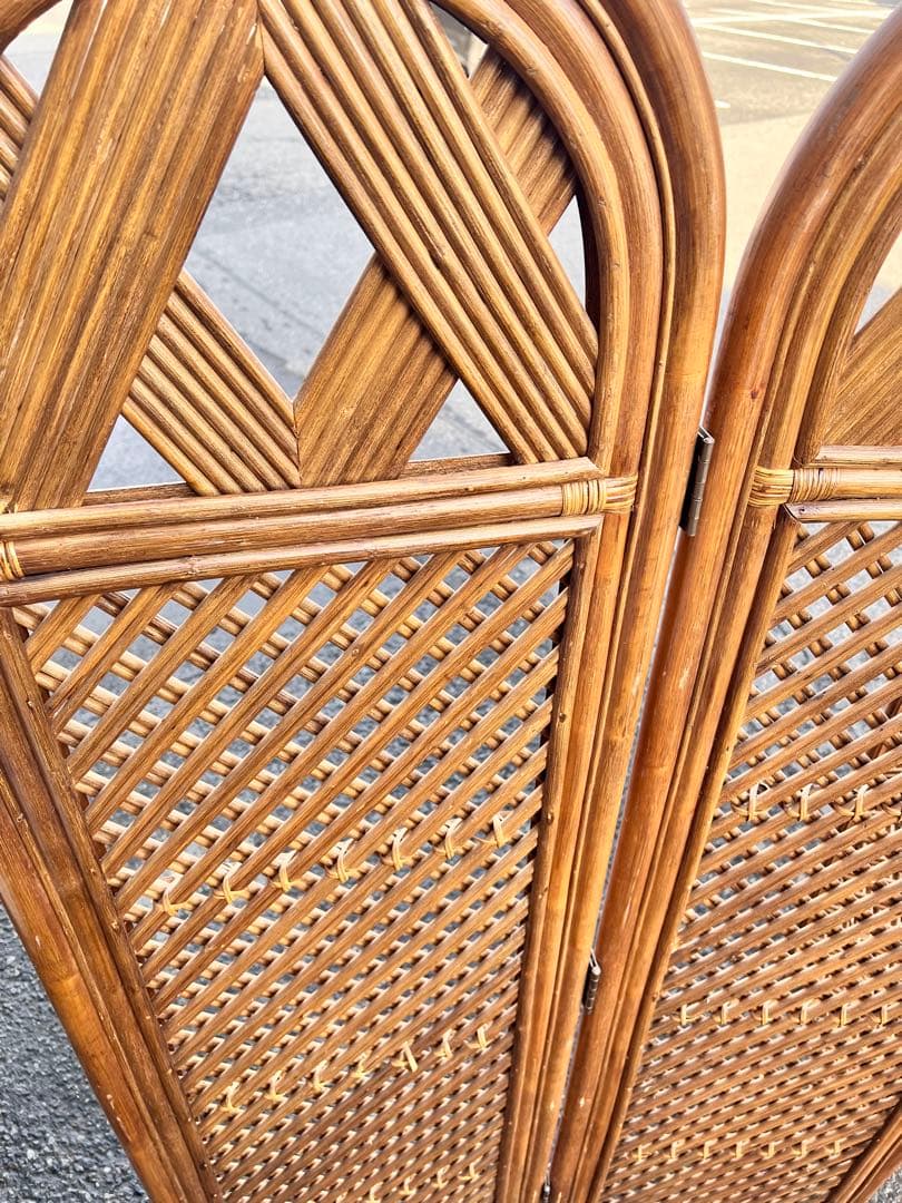 パーテーション ラタン パーティション 籐 衝立 おしゃれ 間仕切り 4連 和風