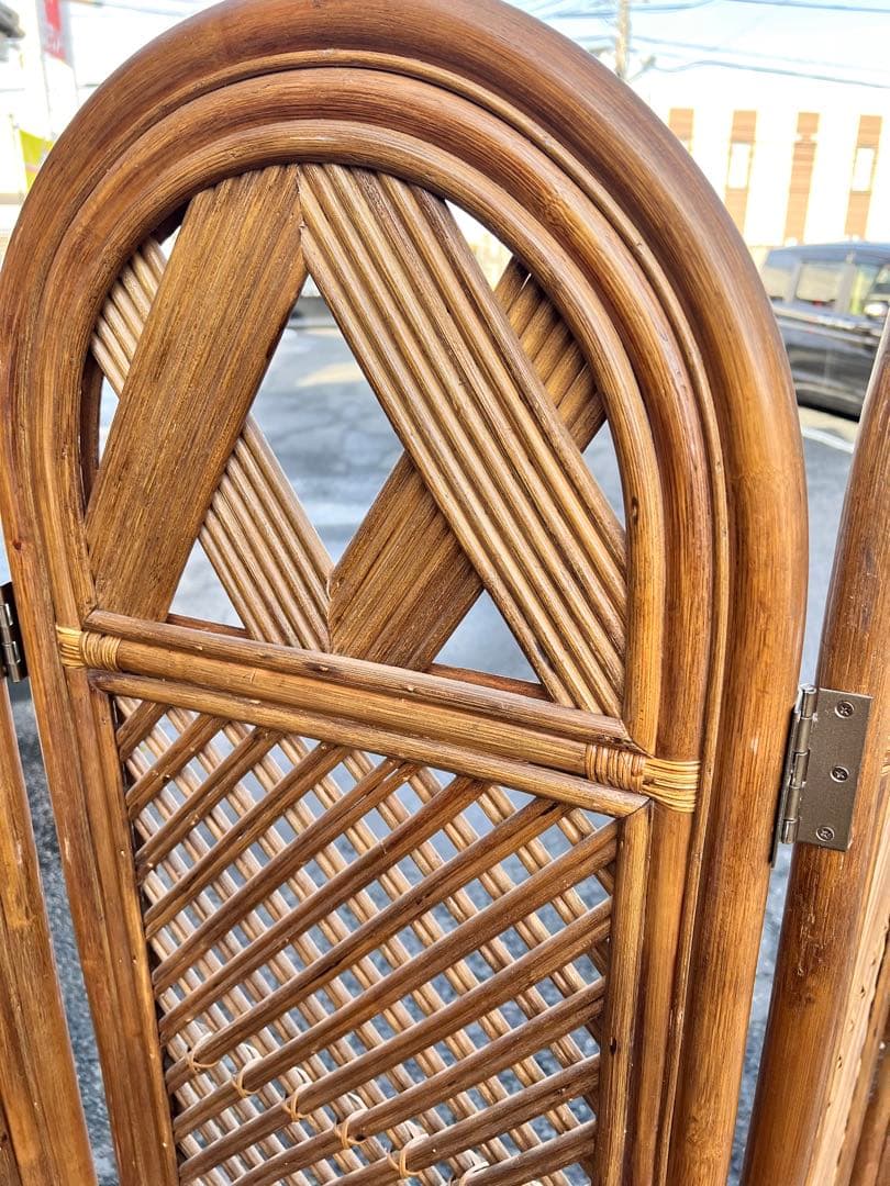 パーテーション ラタン パーティション 籐 衝立 おしゃれ 間仕切り 4連 和風