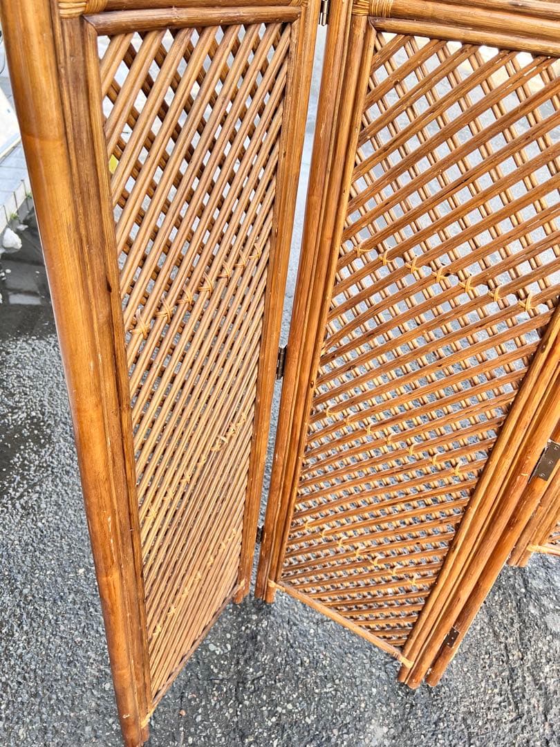 パーテーション ラタン パーティション 籐 衝立 おしゃれ 間仕切り 4連 和風