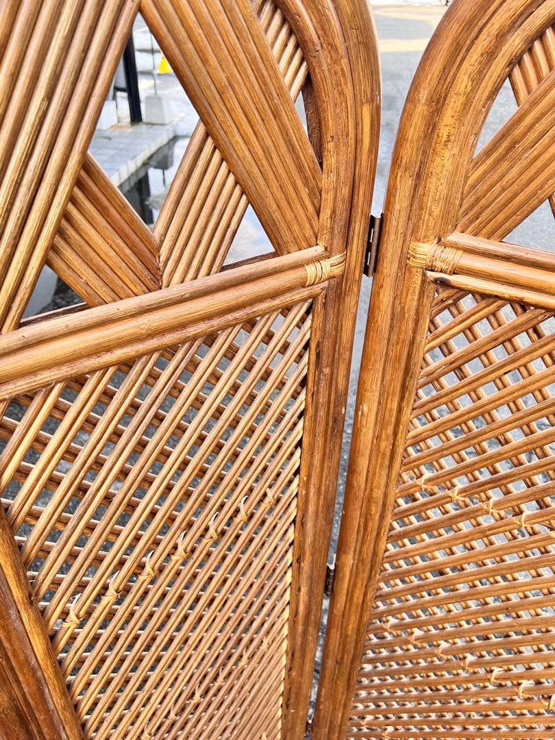 パーテーション ラタン パーティション 籐 衝立 おしゃれ 間仕切り 4連 和風