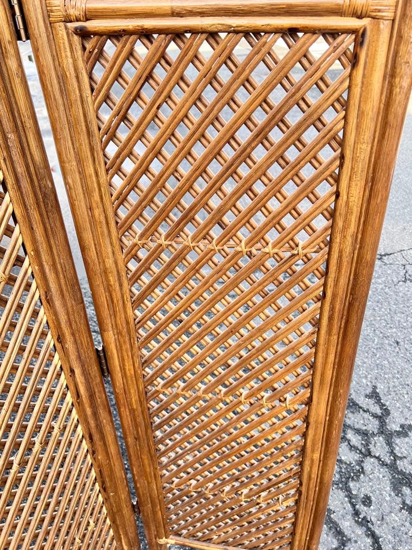 パーテーション ラタン パーティション 籐 衝立 おしゃれ 間仕切り 4連 和風