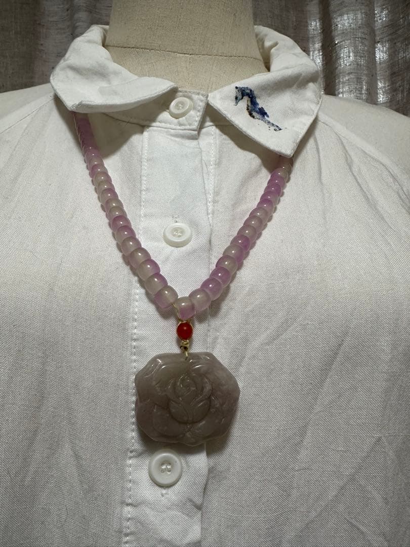 紫玉薔薇ペンダント　シャー太翠