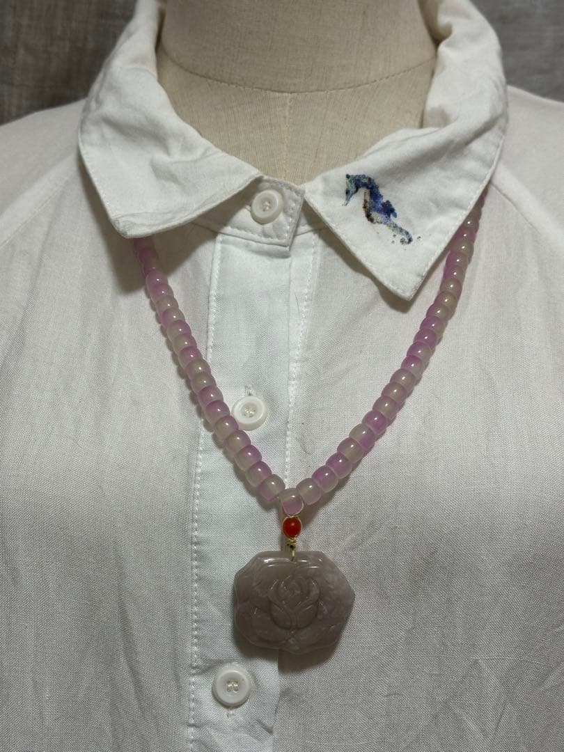 紫玉薔薇ペンダント　シャー太翠