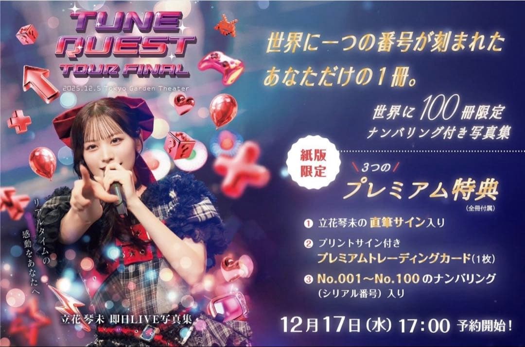 candytune 立花琴未 ナンバリング付きLIVE写真集 100冊限定 - メルカリ