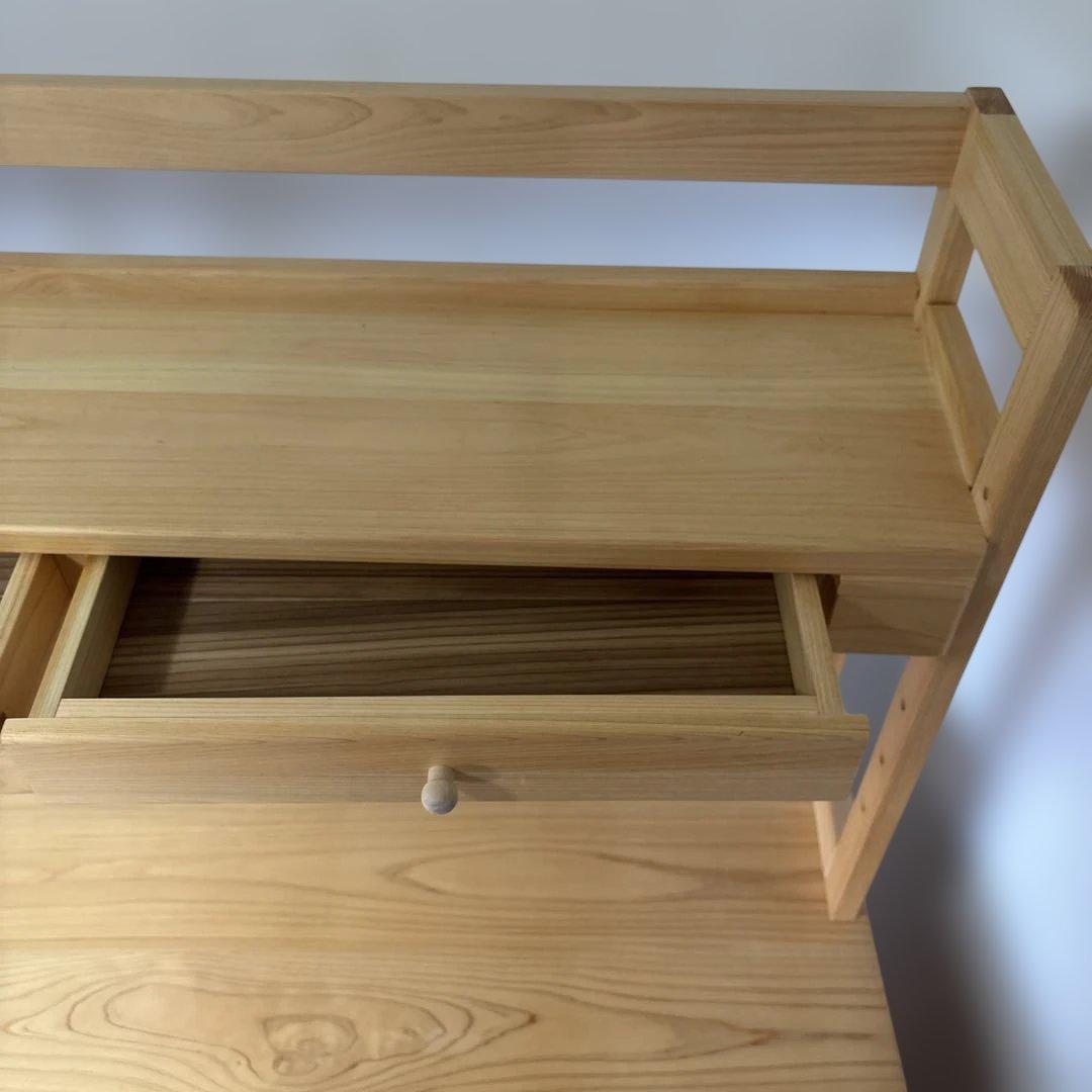 キシル 学習机 無垢材 フルセット 椅子付き