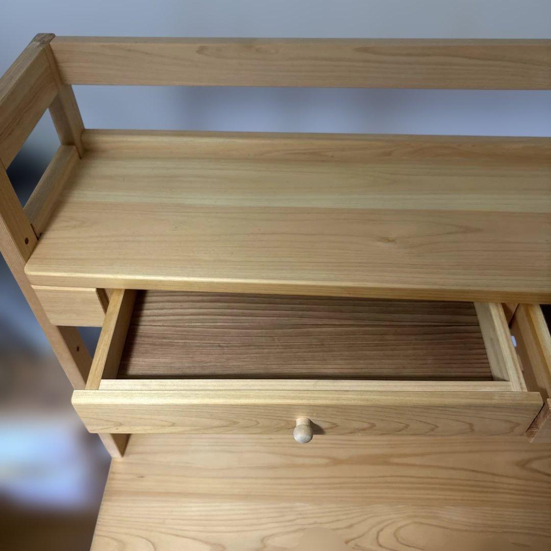 キシル 学習机 無垢材 フルセット 椅子付き