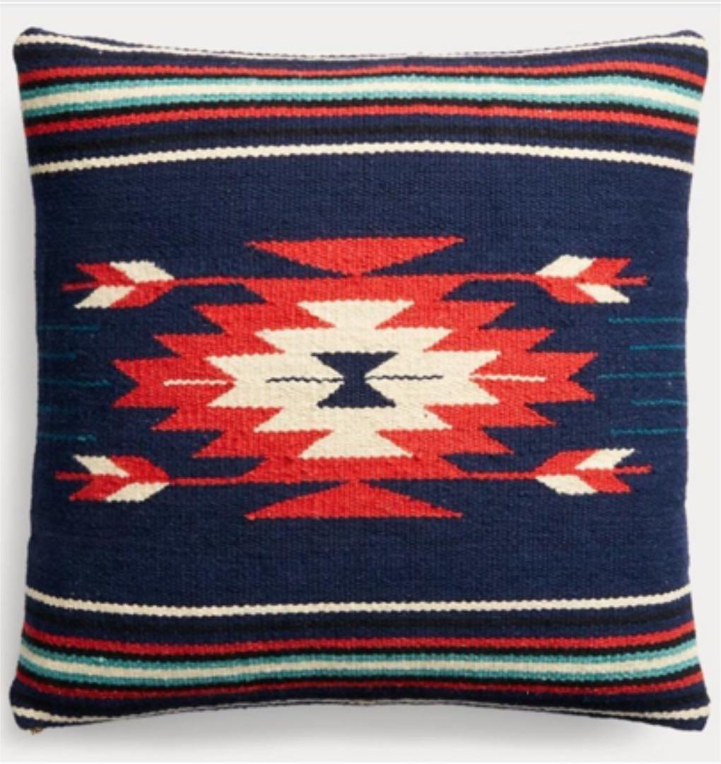 新品*RRL*ハンドウーブン ジャカード ピロー*　クッション*ダブルアールエル