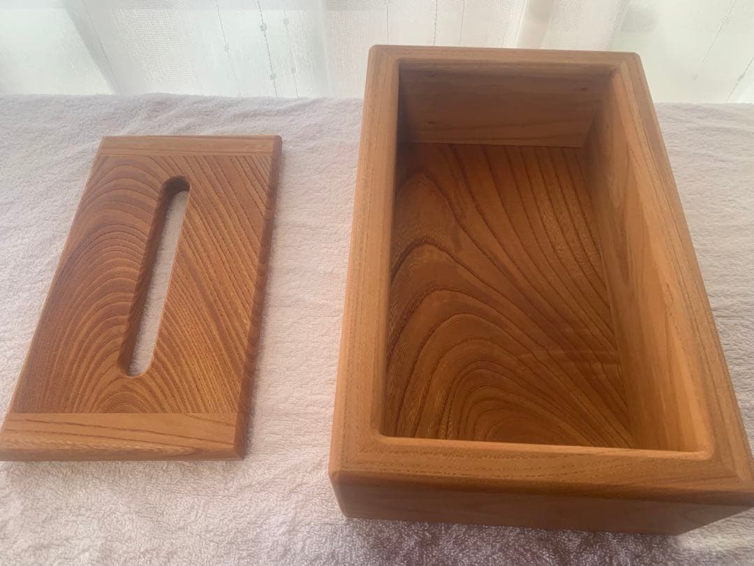☆ nn☆✨高級木材・欅✨木製ティッシュケース製作【MUKU】職人手作り