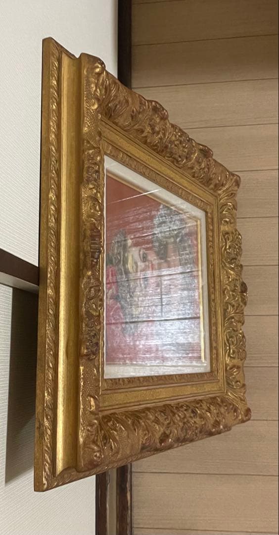 田村孝之介　油彩　帽子の人形　4号　タトウ箱　b446