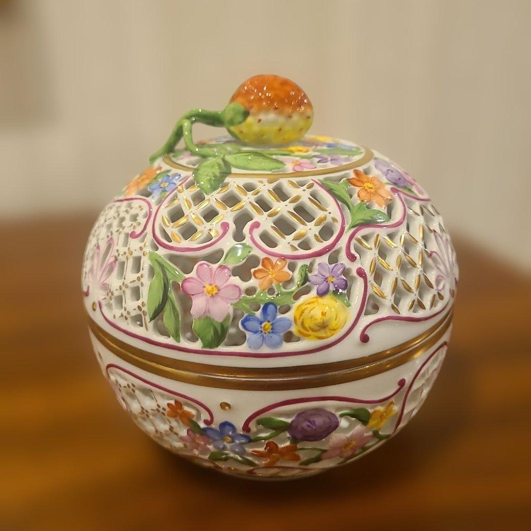 【大幅値下げ】Herend　ファンタジー透かしボンボニエール