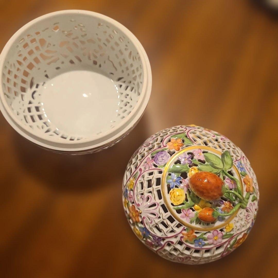 【大幅値下げ】Herend　ファンタジー透かしボンボニエール