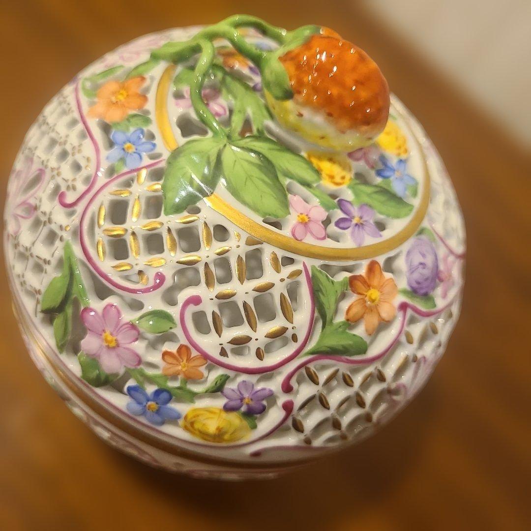 【大幅値下げ】Herend　ファンタジー透かしボンボニエール