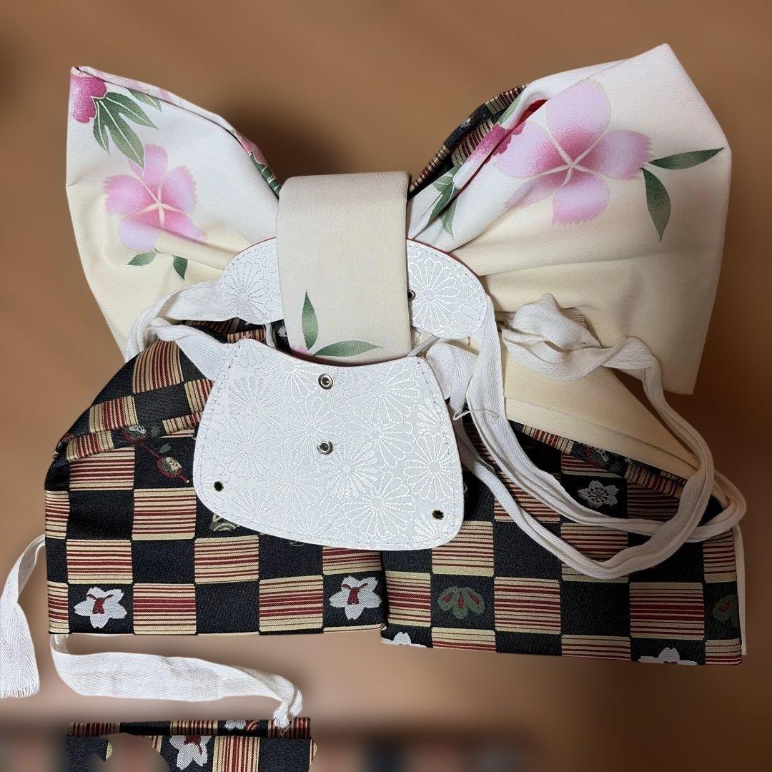 七五三　7歳　着物セット　紫　蝶々