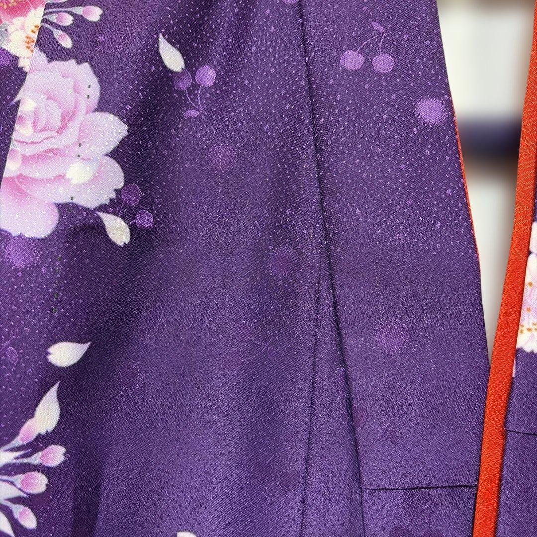 七五三　7歳　着物セット　紫　蝶々