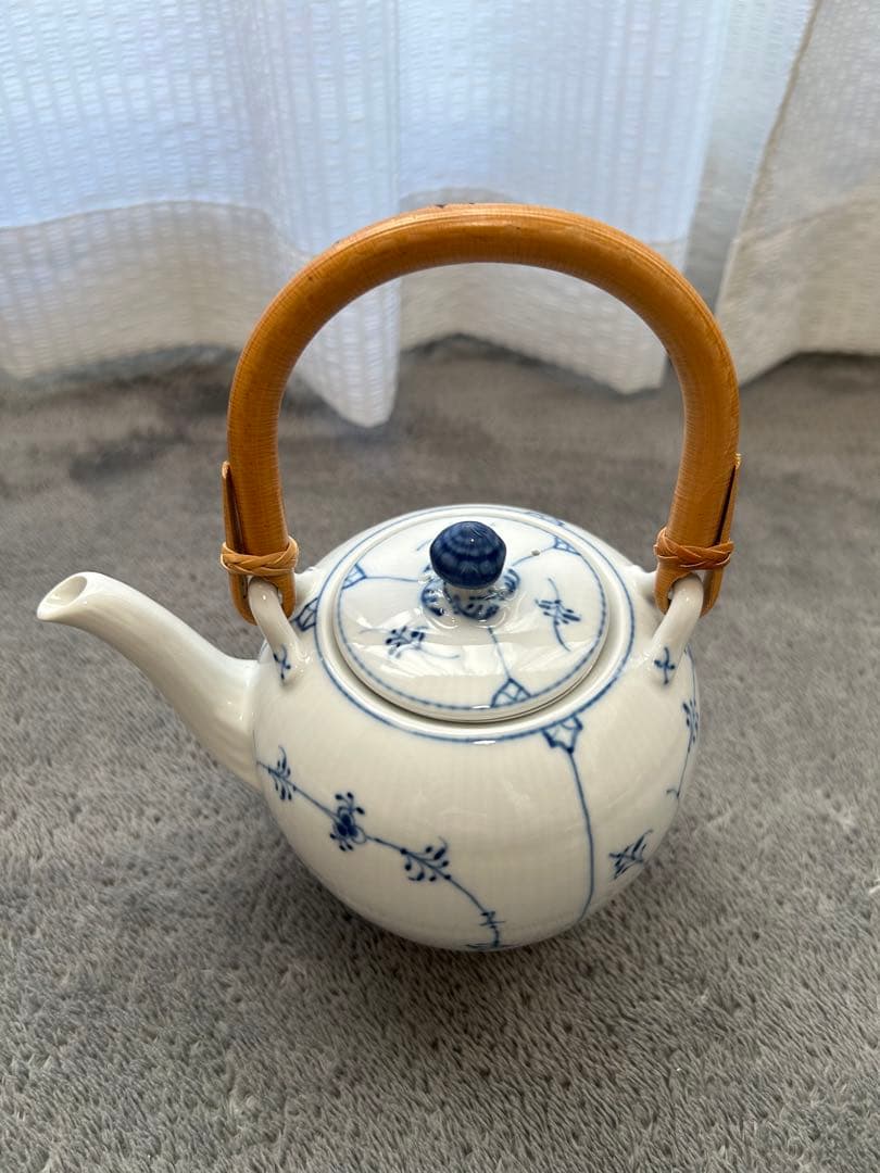 ロイヤルコペンハーゲン ブルーフルーテッド　急須、湯呑み5客セット
