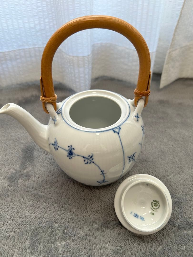 ロイヤルコペンハーゲン ブルーフルーテッド　急須、湯呑み5客セット