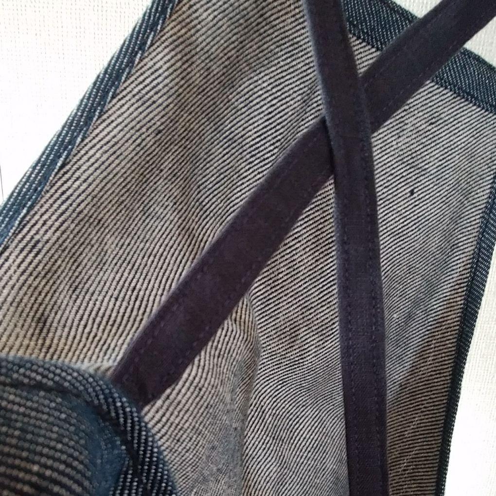 ポーランドリネンデニムのエプロン ハンドメイド