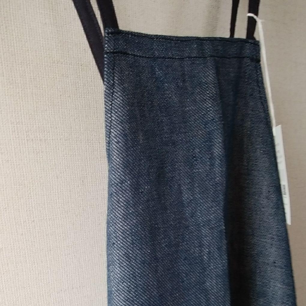 ポーランドリネンデニムのエプロン ハンドメイド
