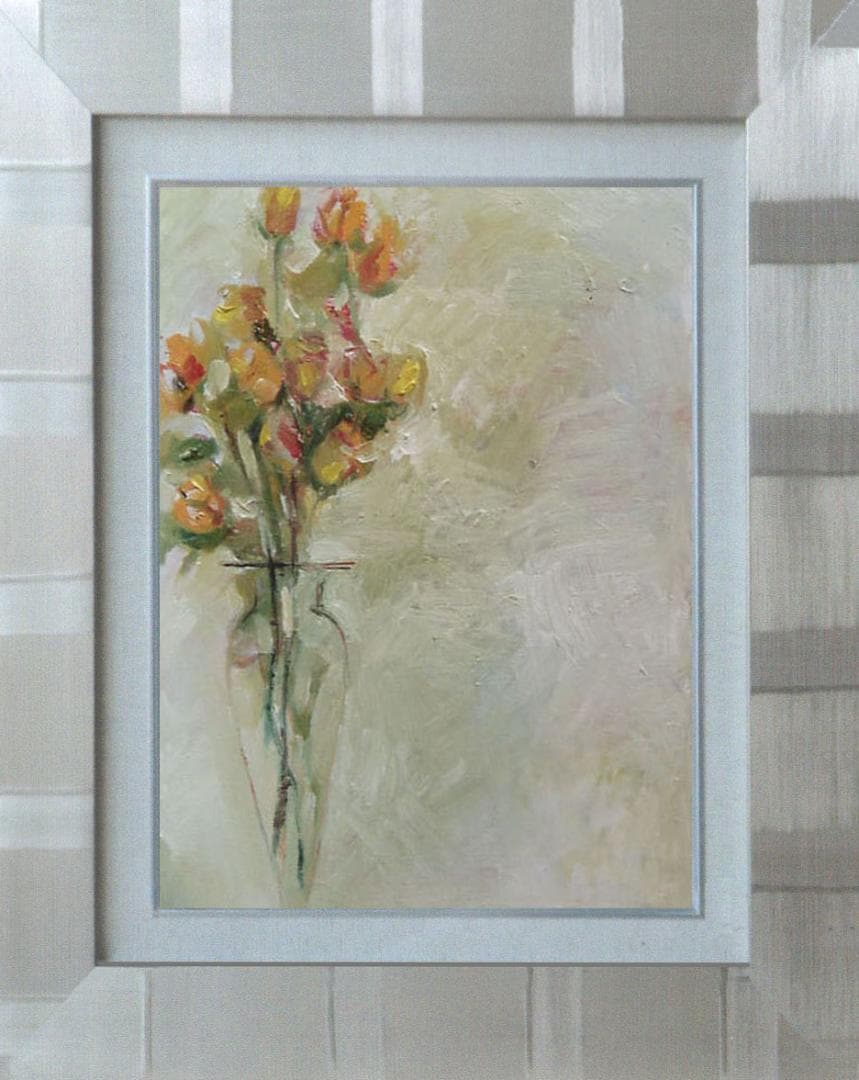 油絵 菅家令子 絵 絵画 インテリア uF6-113402 花 ばら