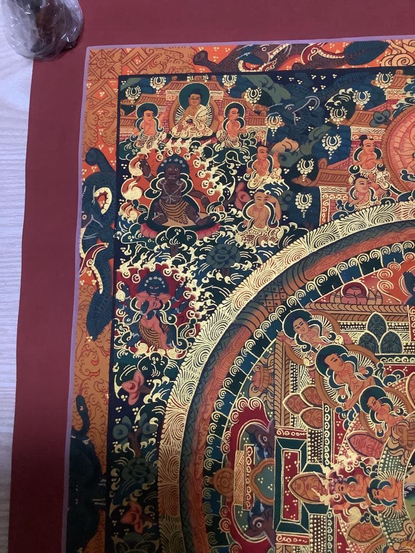 《 チベット密教　新品　1点物 》 手描き　曼荼羅　仏陀　釈迦　仏教　仏画　a5