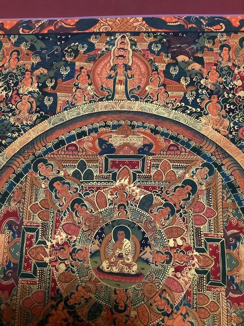 《 チベット密教　新品　1点物 》 手描き　曼荼羅　仏陀　釈迦　仏教　仏画　a5