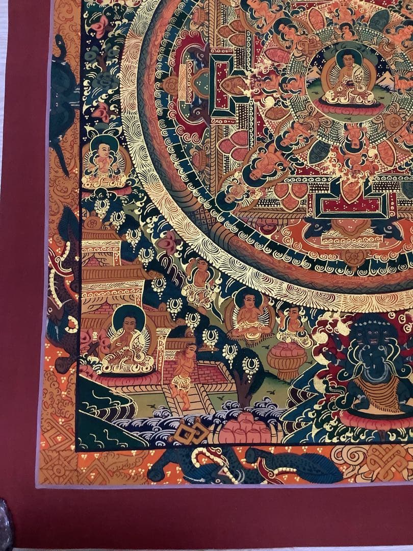 《 チベット密教　新品　1点物 》 手描き　曼荼羅　仏陀　釈迦　仏教　仏画　a5