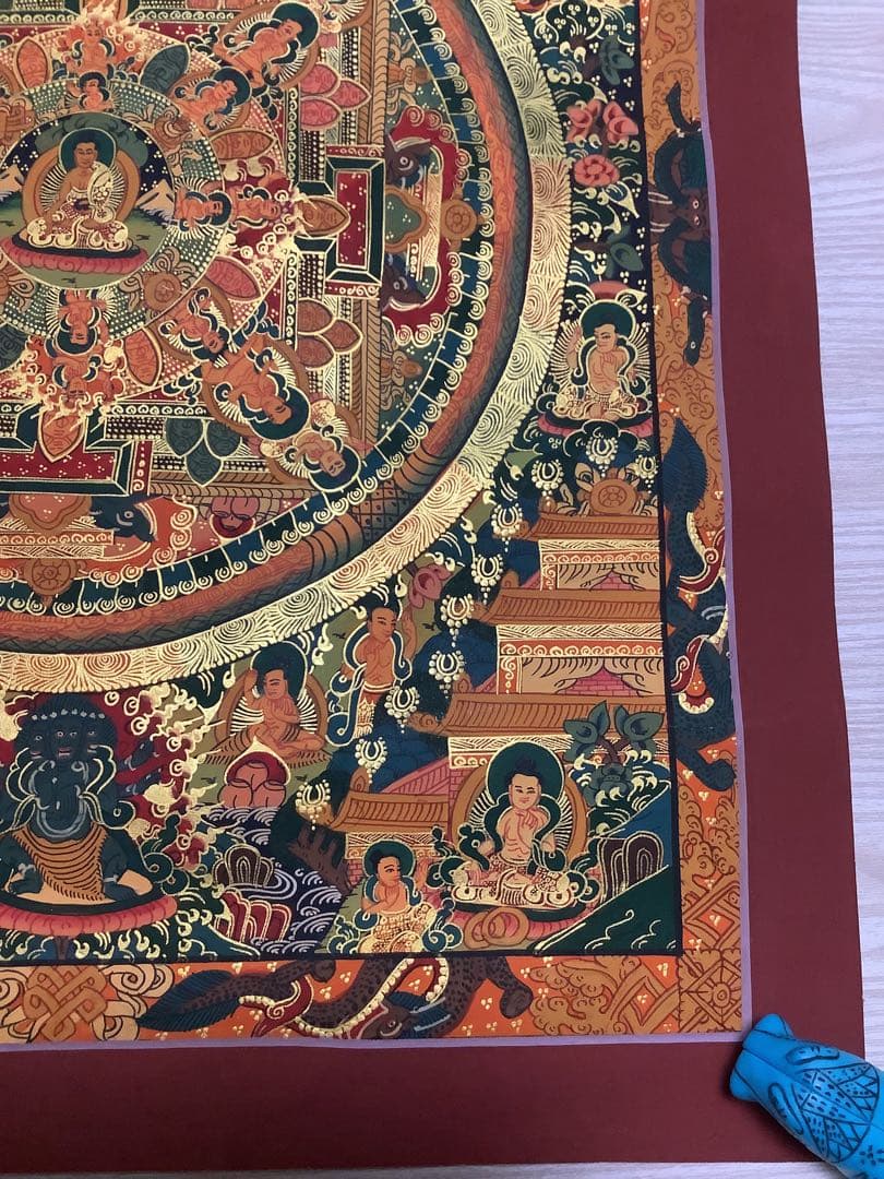《 チベット密教　新品　1点物 》 手描き　曼荼羅　仏陀　釈迦　仏教　仏画　a5