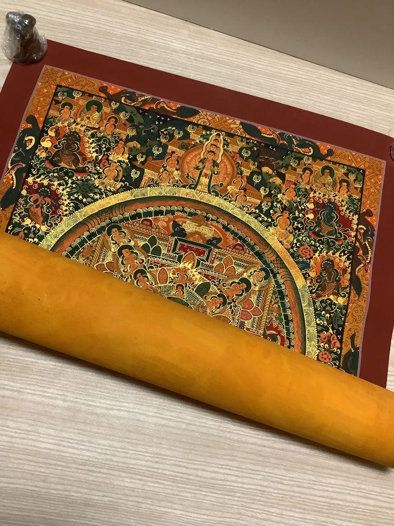 《 チベット密教　新品　1点物 》 手描き　曼荼羅　仏陀　釈迦　仏教　仏画　a5